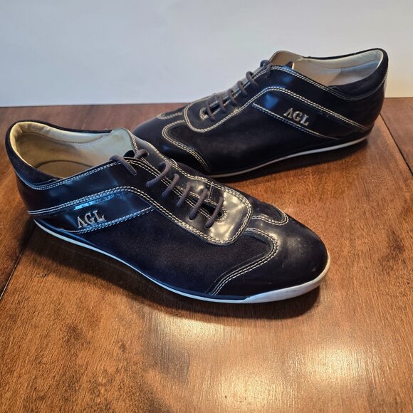 AGL Attilio Guisti Leombruni D 902003 blue lace-up shoe Size 41 Made in Italy - Picture 5 of 8